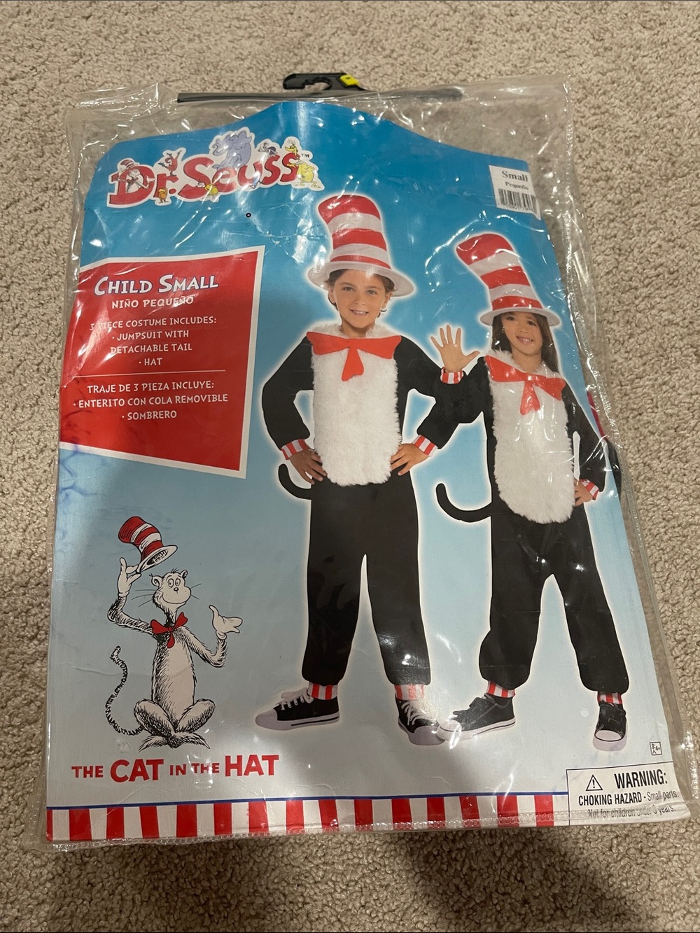 Dr. Seuss Cat in the Hat Kids Costume - Black, White, Red
